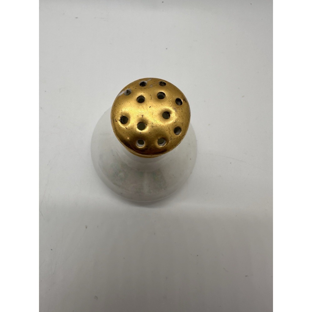 Vintage‎ Iridescent Glass Salt Pepper Shaker Gold Painted Top Single - Picture 2 of 6
